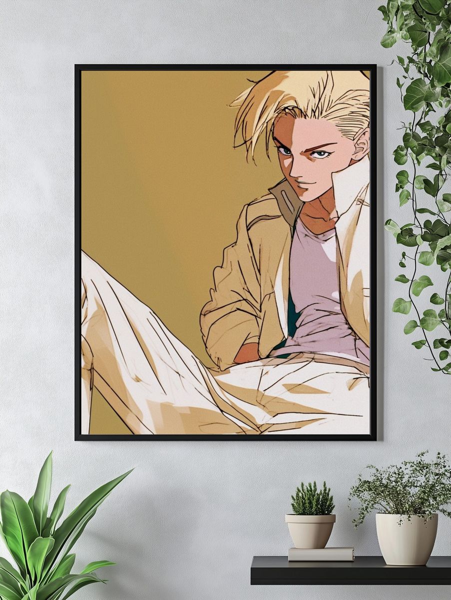 Blond Anime Character Illustration Poster. — room view 4