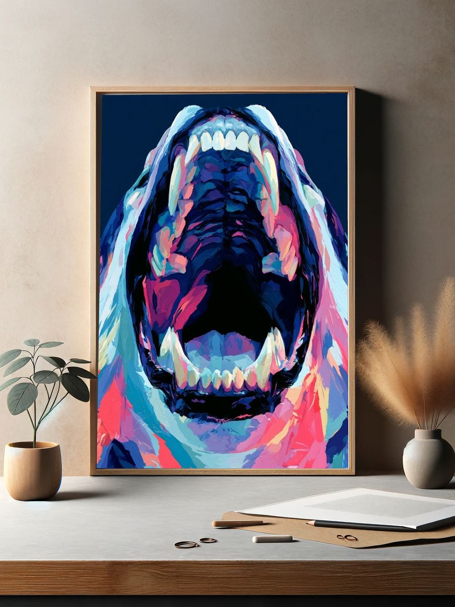 Roaring Tiger Pop-Art Poster. — room view 2