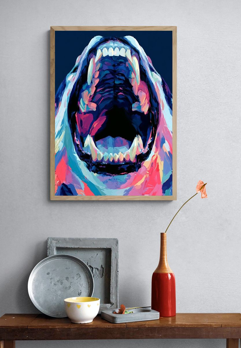 Roaring Tiger Pop-Art Poster. — room view 3