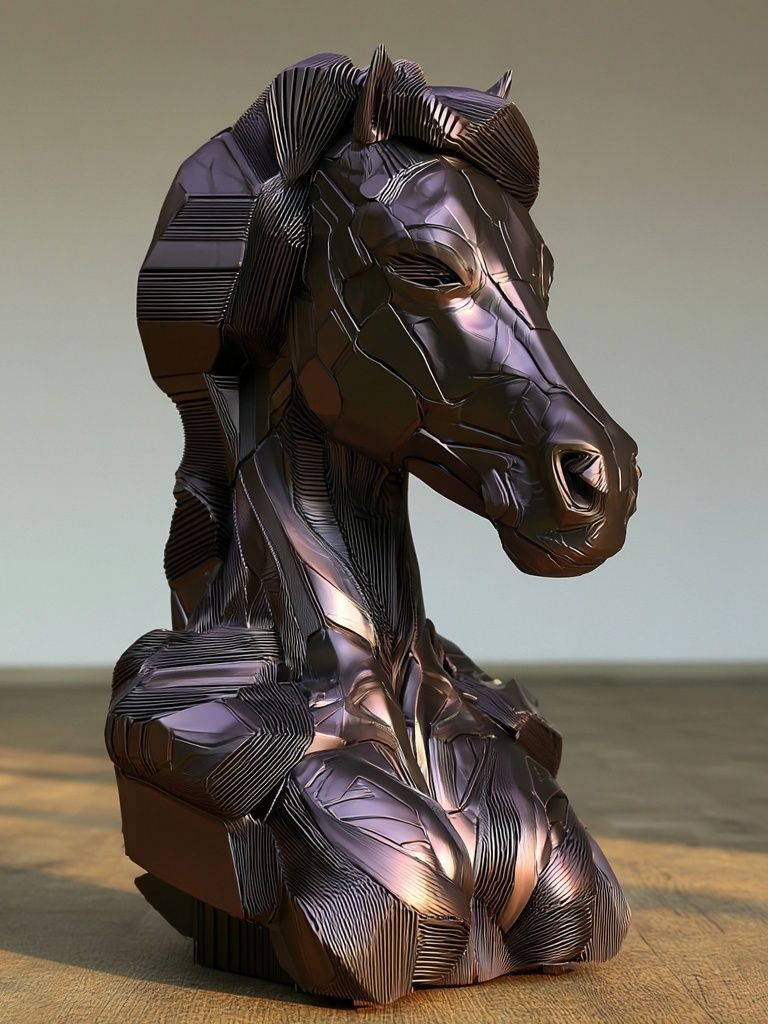 Abstract Horse Bust Print. poster detail