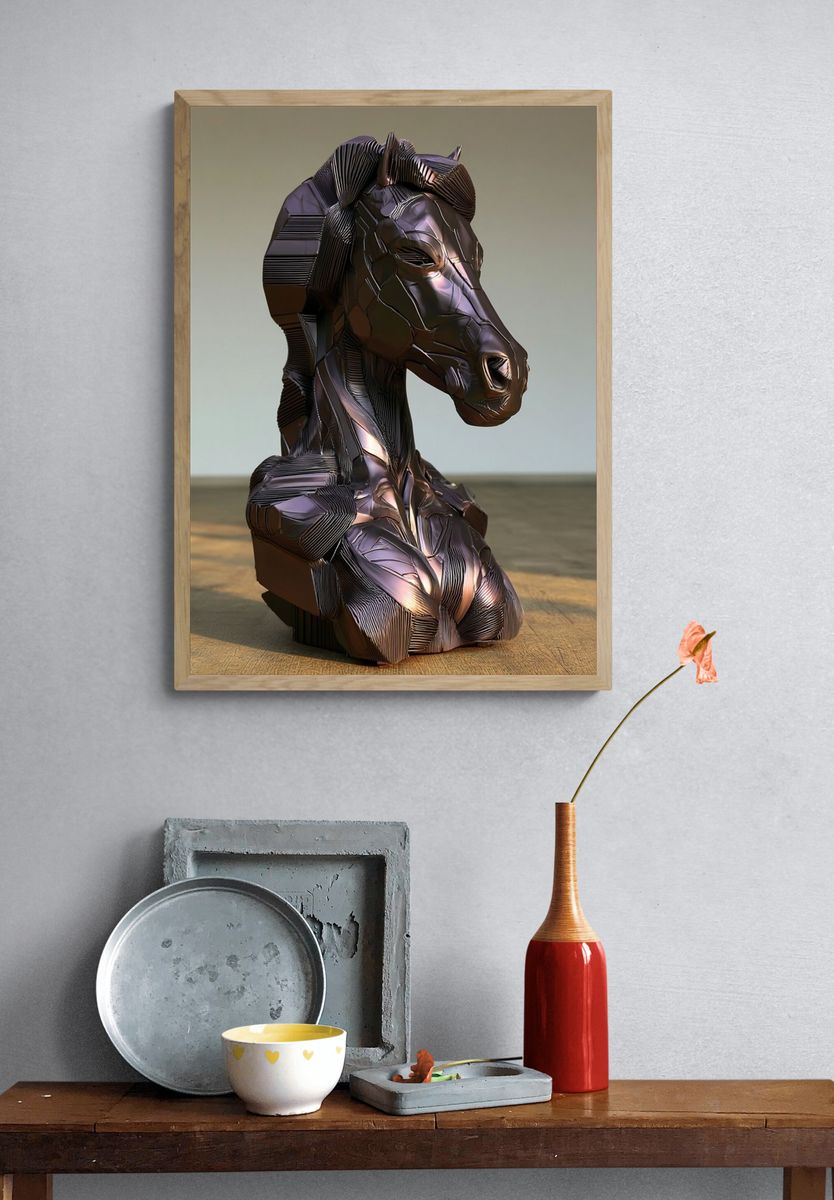 Abstract Horse Bust Print. — room view 3