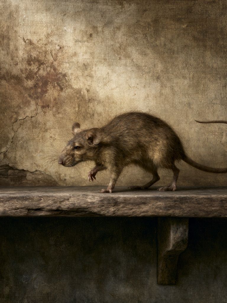 Vintage Rat Portrait Poster. poster detail
