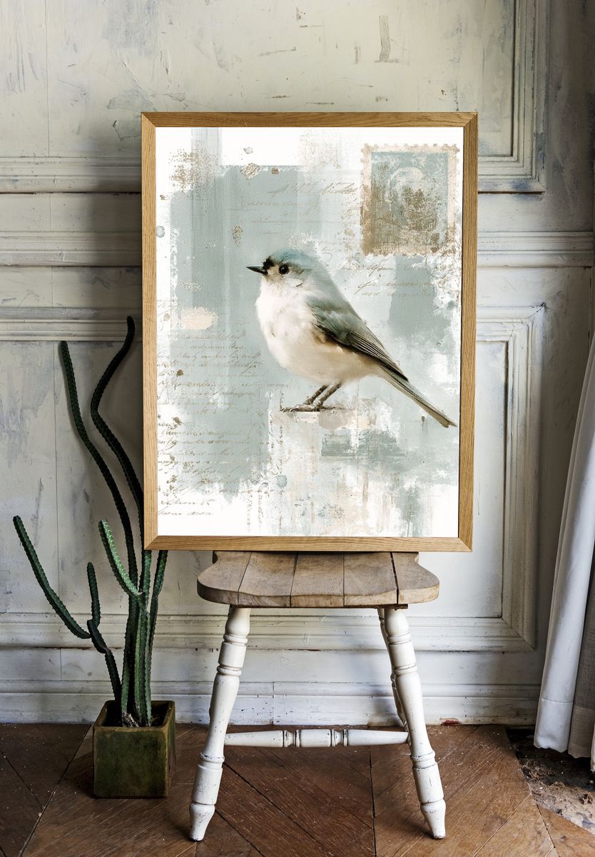 Bluebird Watercolor Poster. — room view 1