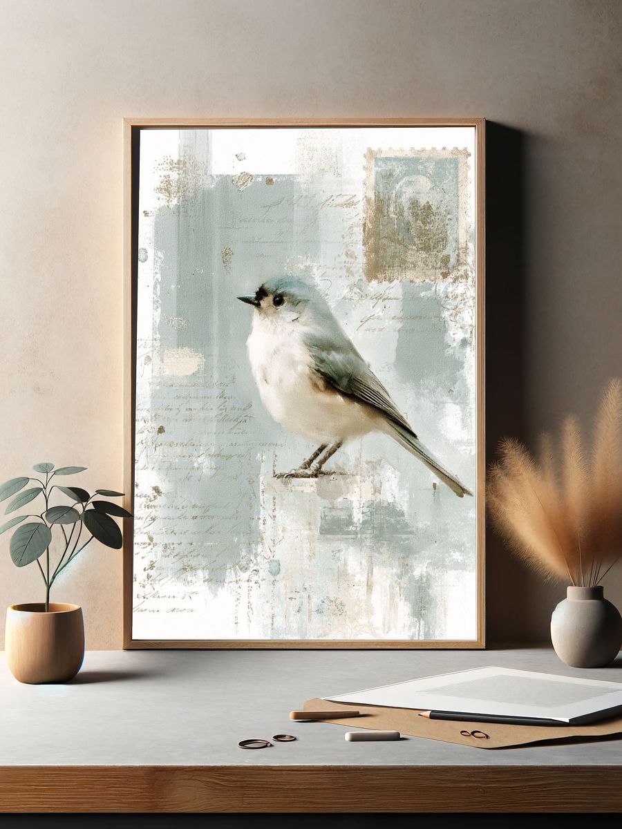 Bluebird Watercolor Poster. — room view 2