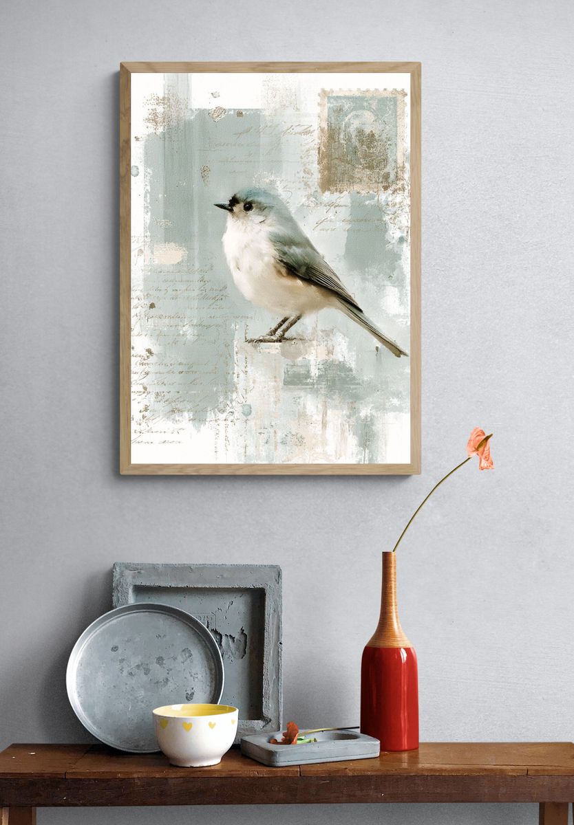 Bluebird Watercolor Poster. — room view 3