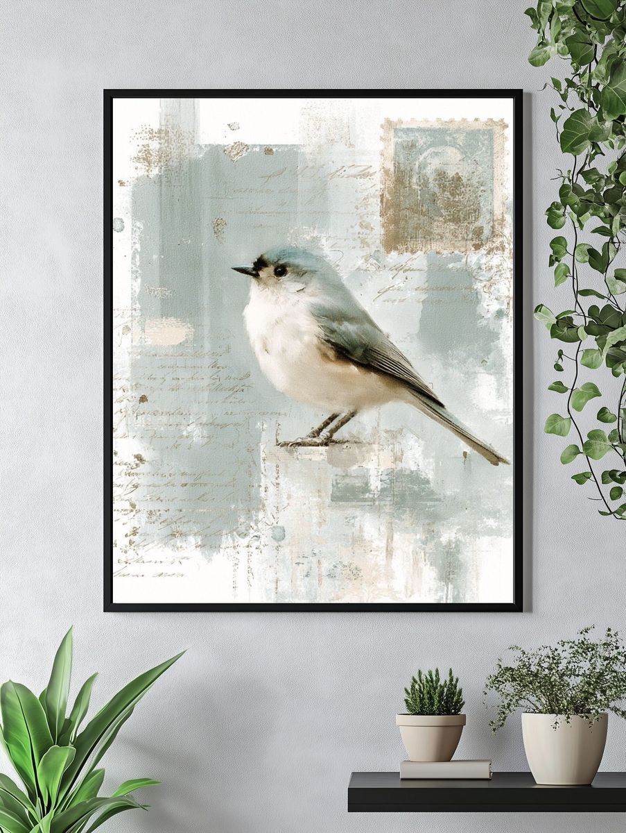 Bluebird Watercolor Poster. — room view 4
