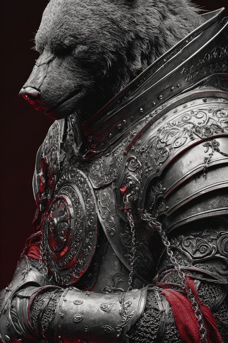 Armored Bear Fantasy Print. poster detail
