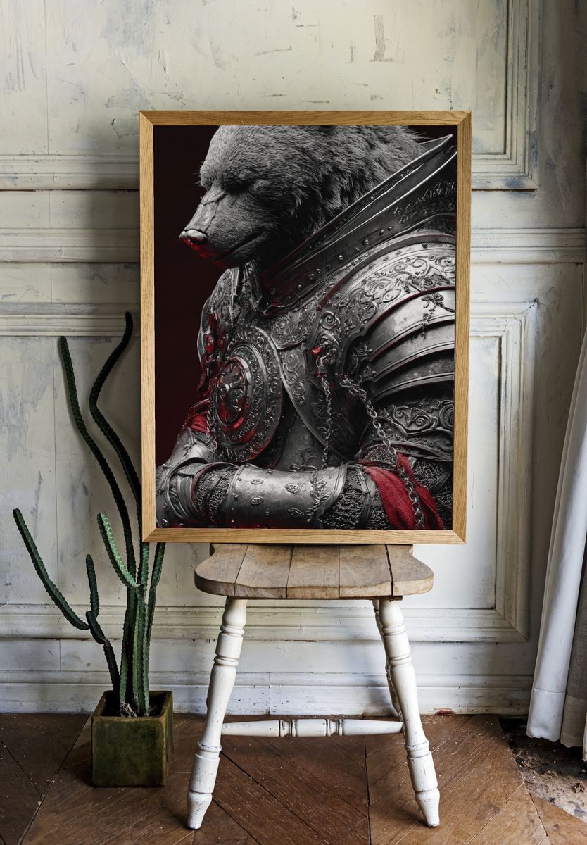 Armored Bear Fantasy Print. — room view 1