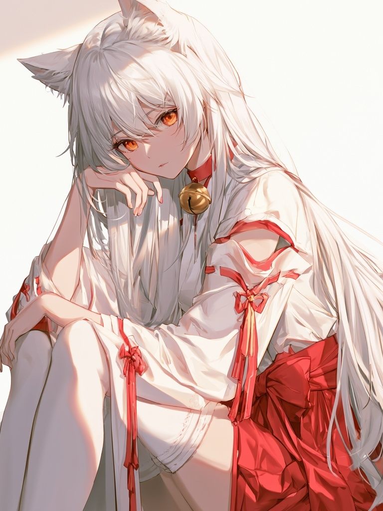 White Fox Girl Anime Print. poster detail