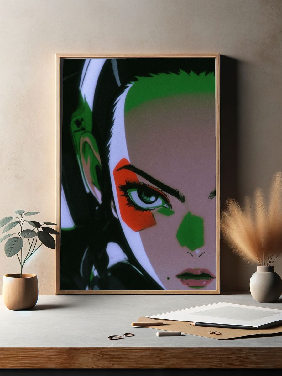 Anime Portrait Digital Art Poster. — room view 2