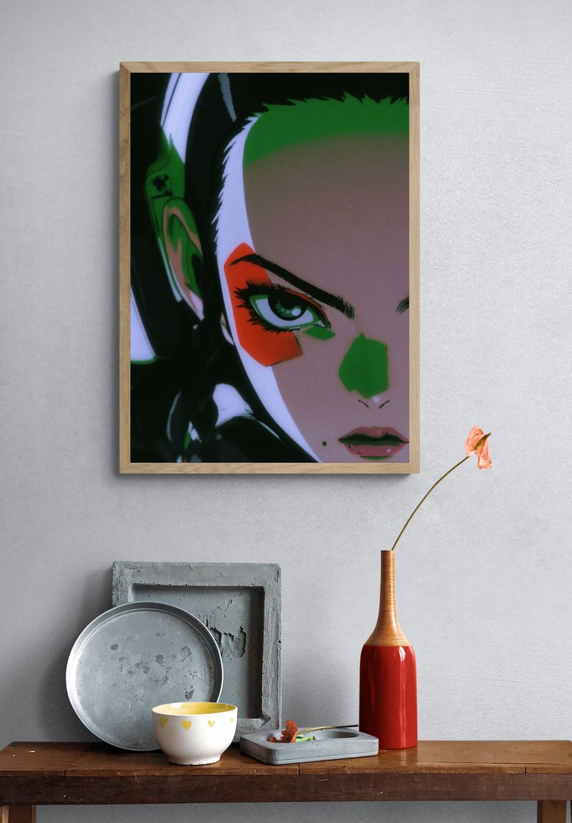 Anime Portrait Digital Art Poster. — room view 3
