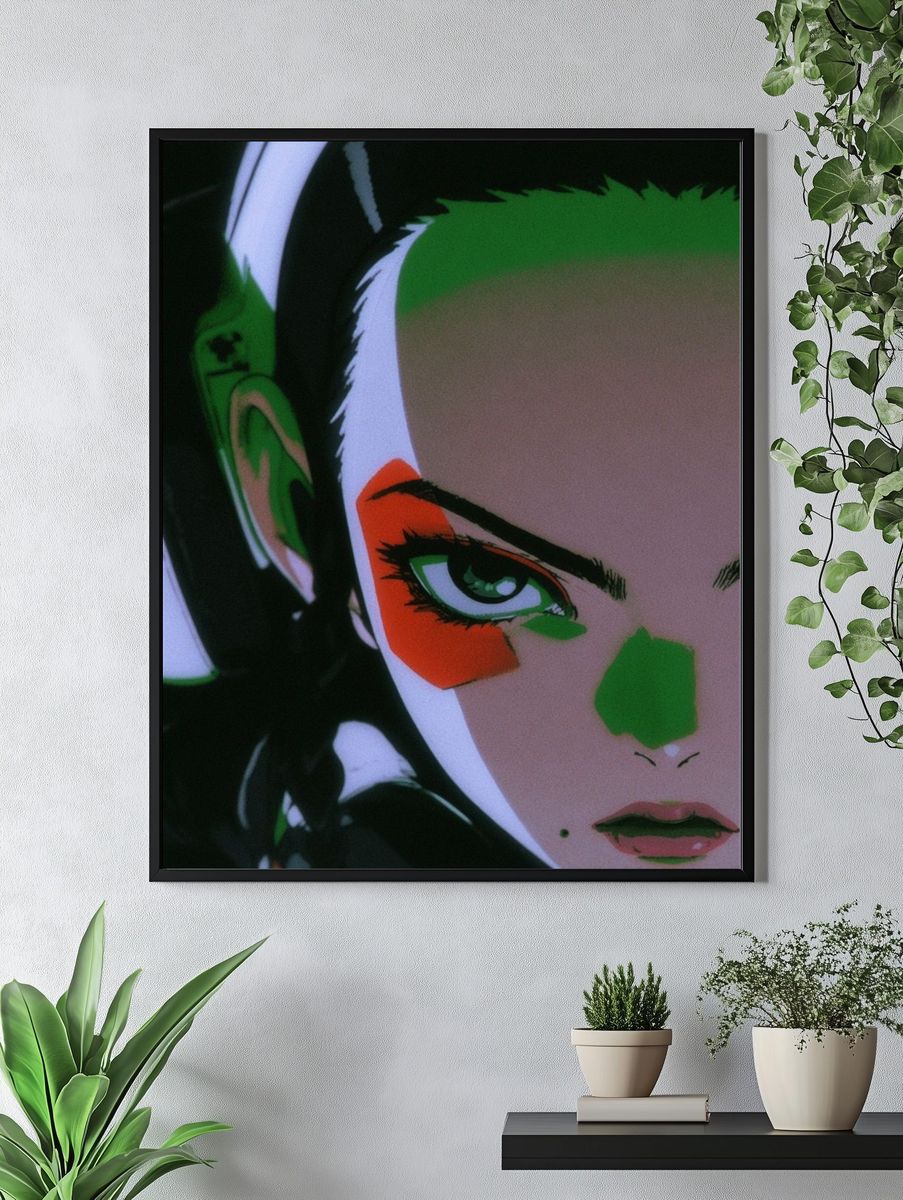 Anime Portrait Digital Art Poster. — room view 4