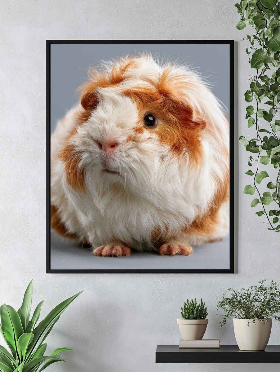 Fluffy Guinea Pig Portrait Poster. — room view 4