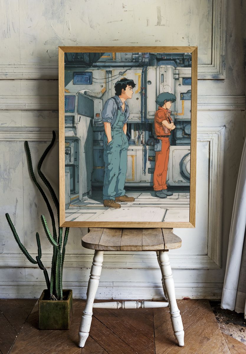 Anime Sci-Fi Hangar Poster. — room view 1