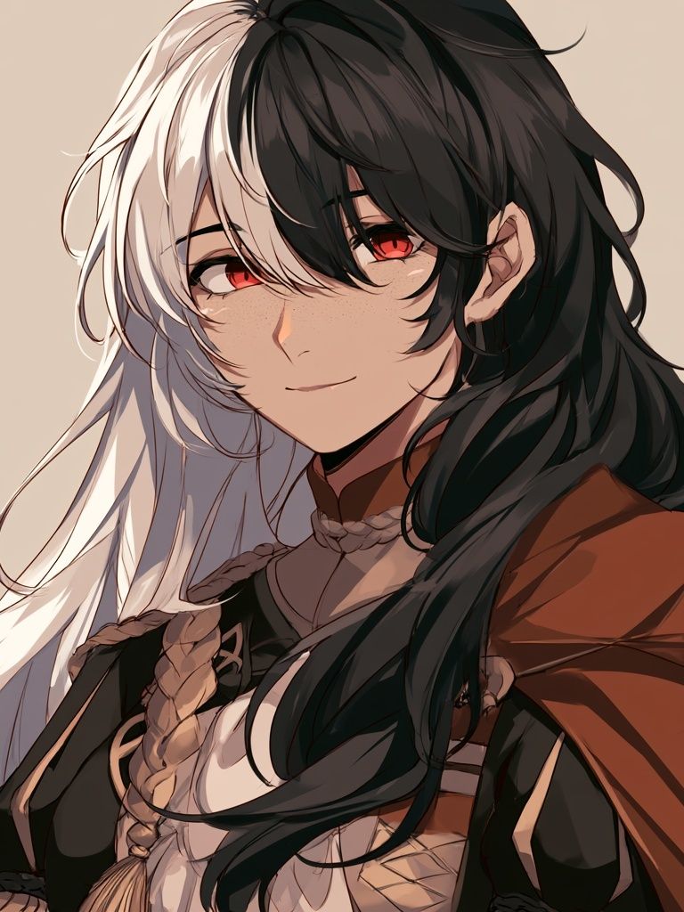 Split Hair Anime Portrait Poster. poster detail