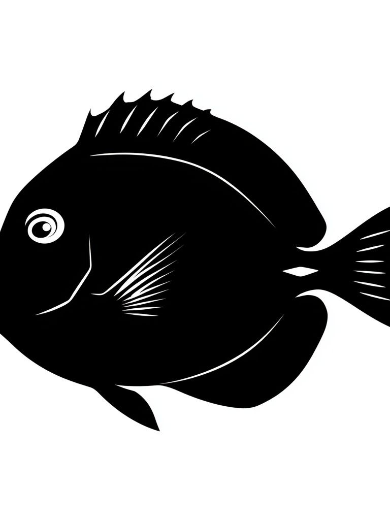 Black Fish Silhouette Poster. poster detail