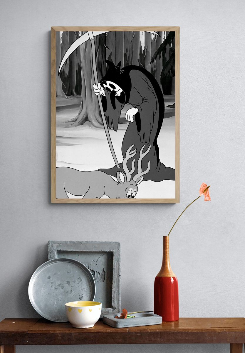Grim Reaper Cartoon Poster. — room view 3