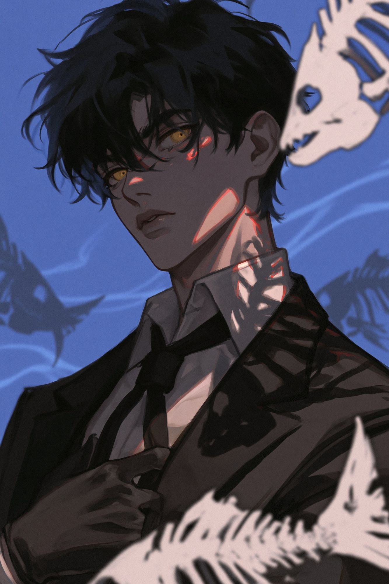 Dark Anime Portrait Print. poster — anime art