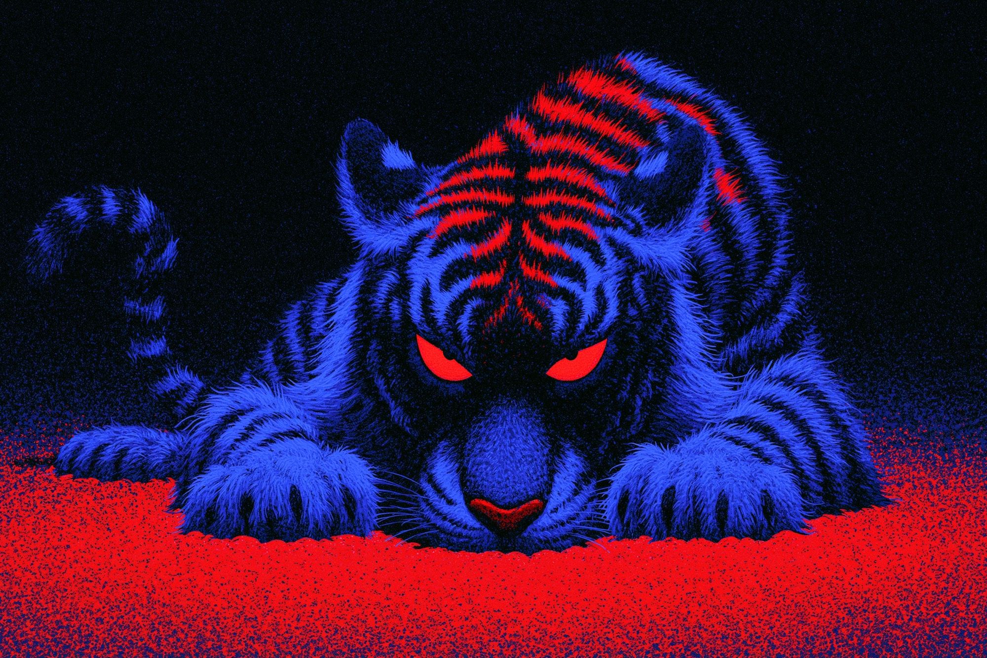 Neon Tiger Stare Poster. poster — animals art