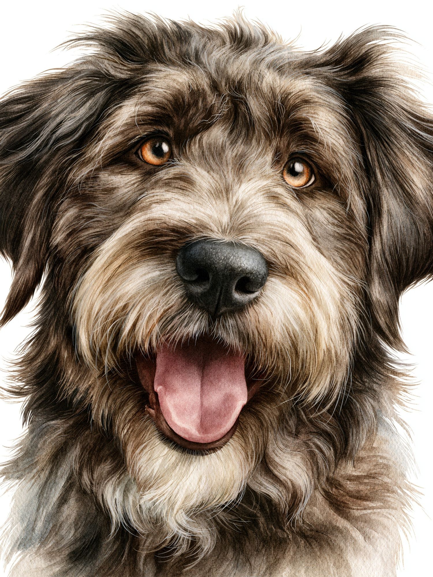Happy Schnauzer Portrait Print. poster detail