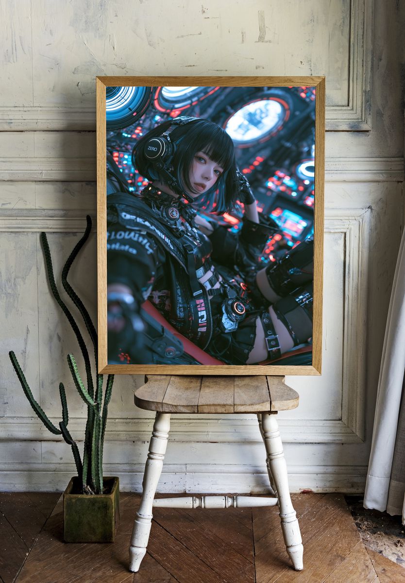Cyberpunk Anime Pilot Poster. room preview
