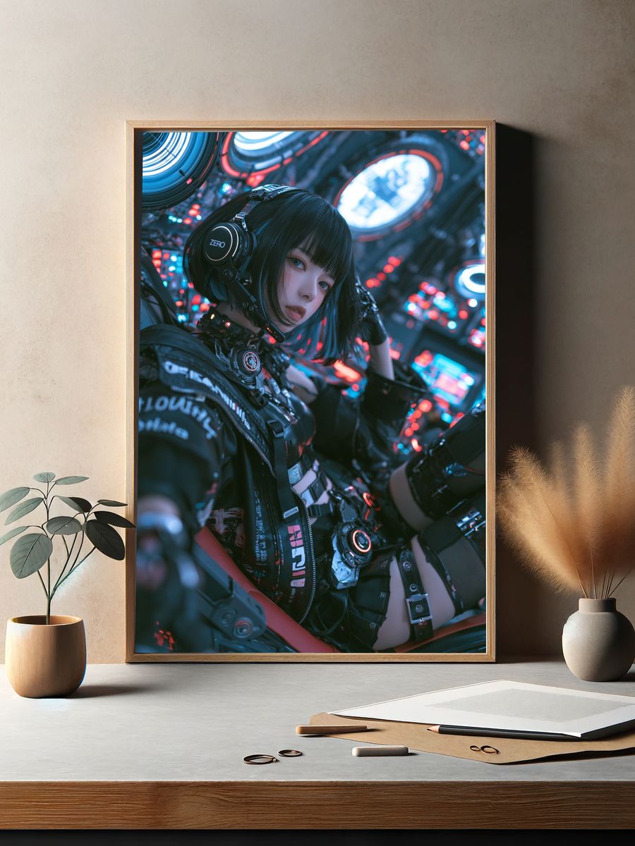 Cyberpunk Anime Pilot Poster. — room view 2