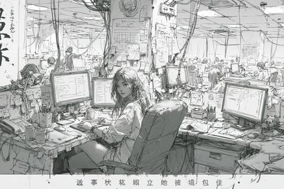 Anime Office Sketch Poster.