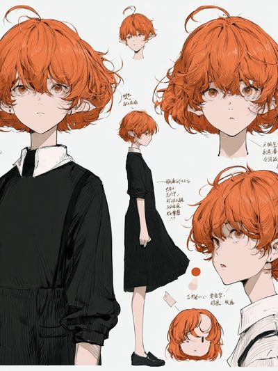 Orange-Haired Anime Character Illustration Poster. poster