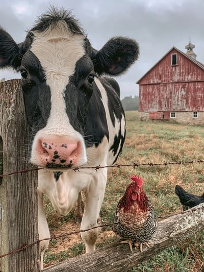 Farmyard Cow Portrait Poster. poster