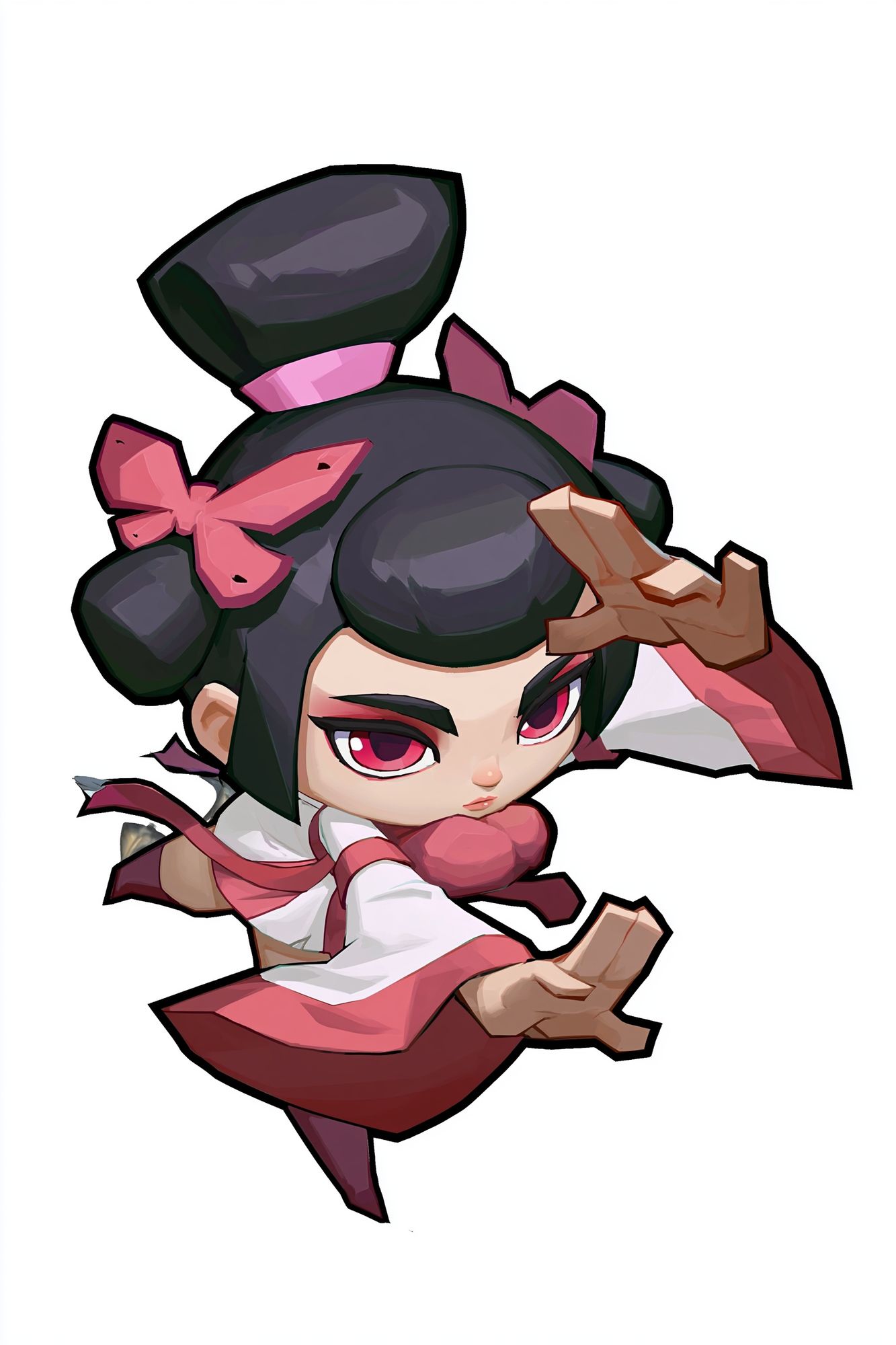 Chibi Geisha Warrior Illustration Poster. poster detail