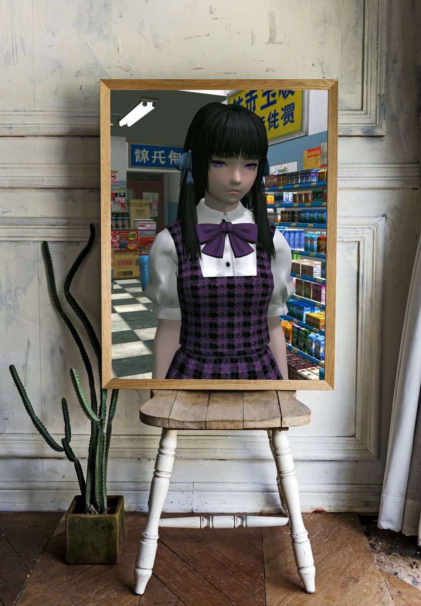 Anime Girl Convenience Store Poster. — room view 1