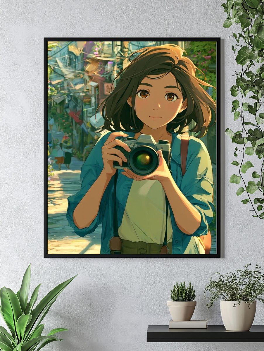 Anime Girl with Camera Poster. — room view 4