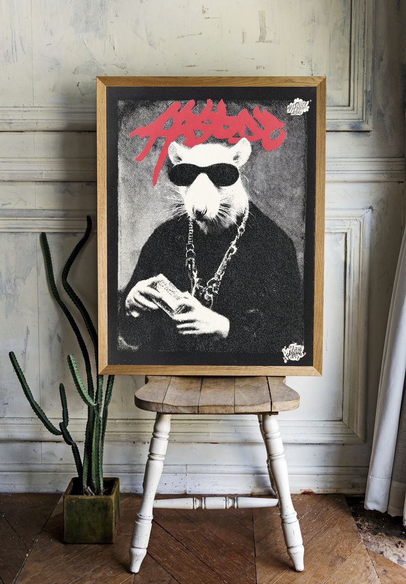 Rat in Shades Street-Art Poster. — room view 1