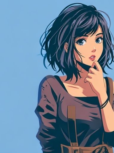 Anime Girl Portrait Print. poster detail