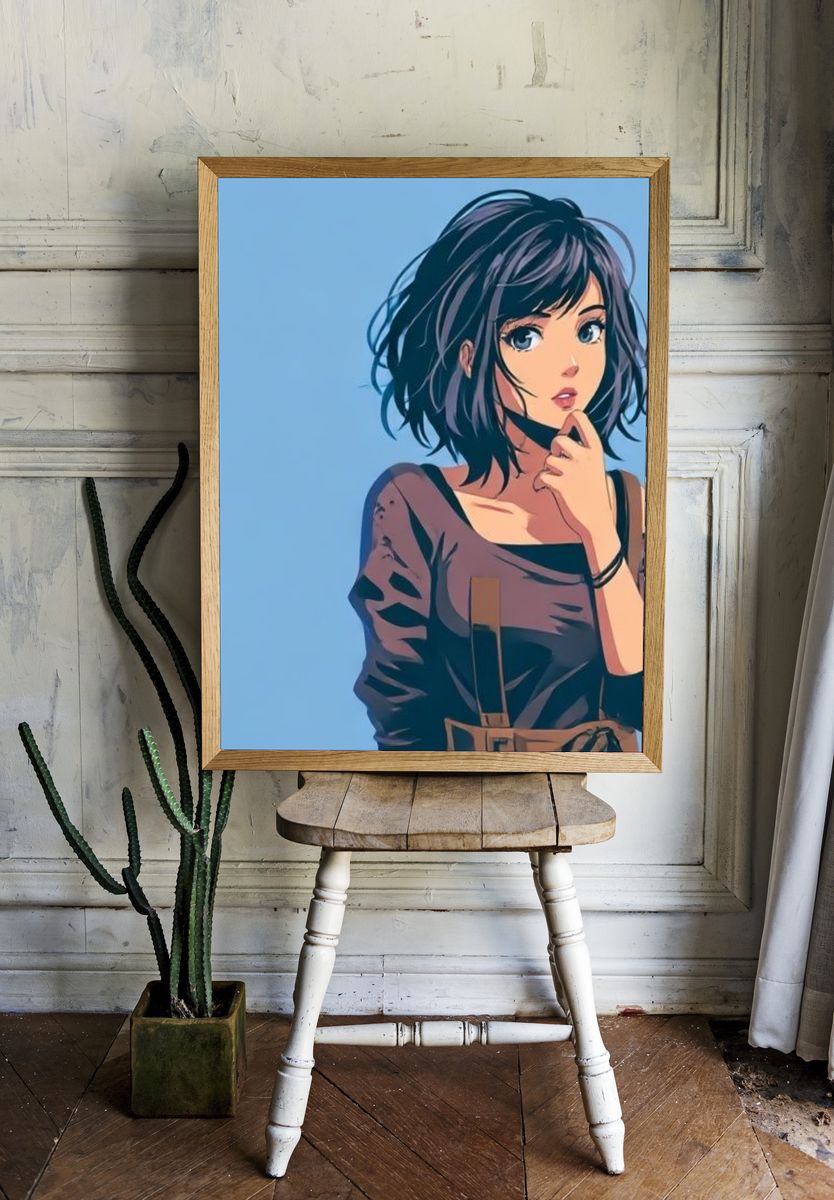 Anime Girl Portrait Print. — room view 1