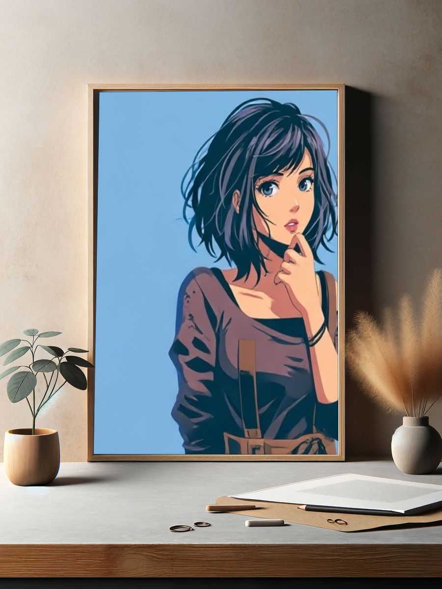 Anime Girl Portrait Print. — room view 2