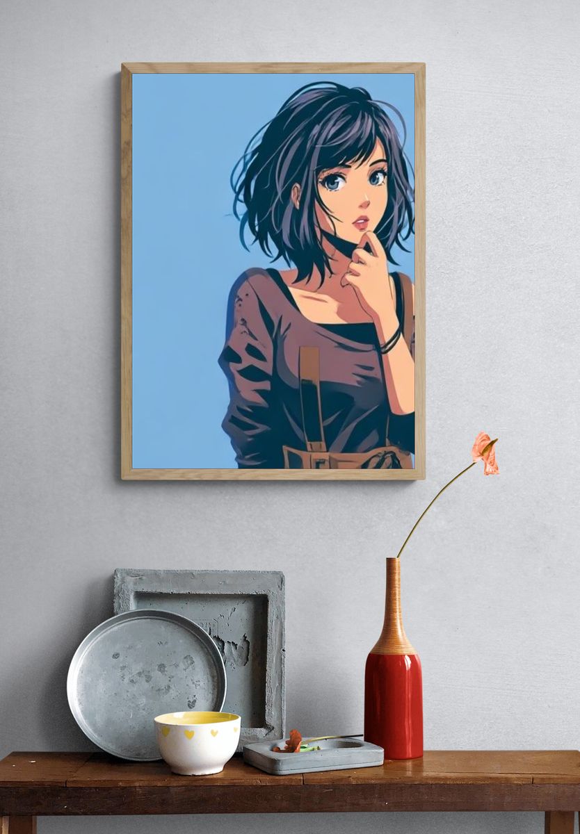 Anime Girl Portrait Print. — room view 3