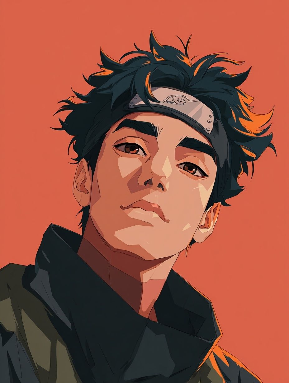 Anime Ninja Portrait Print. poster — anime art