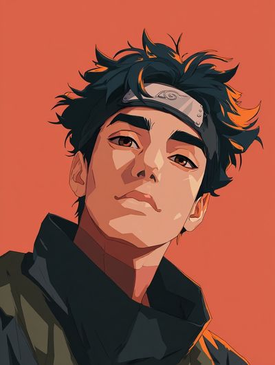 Anime Ninja Portrait Print. poster