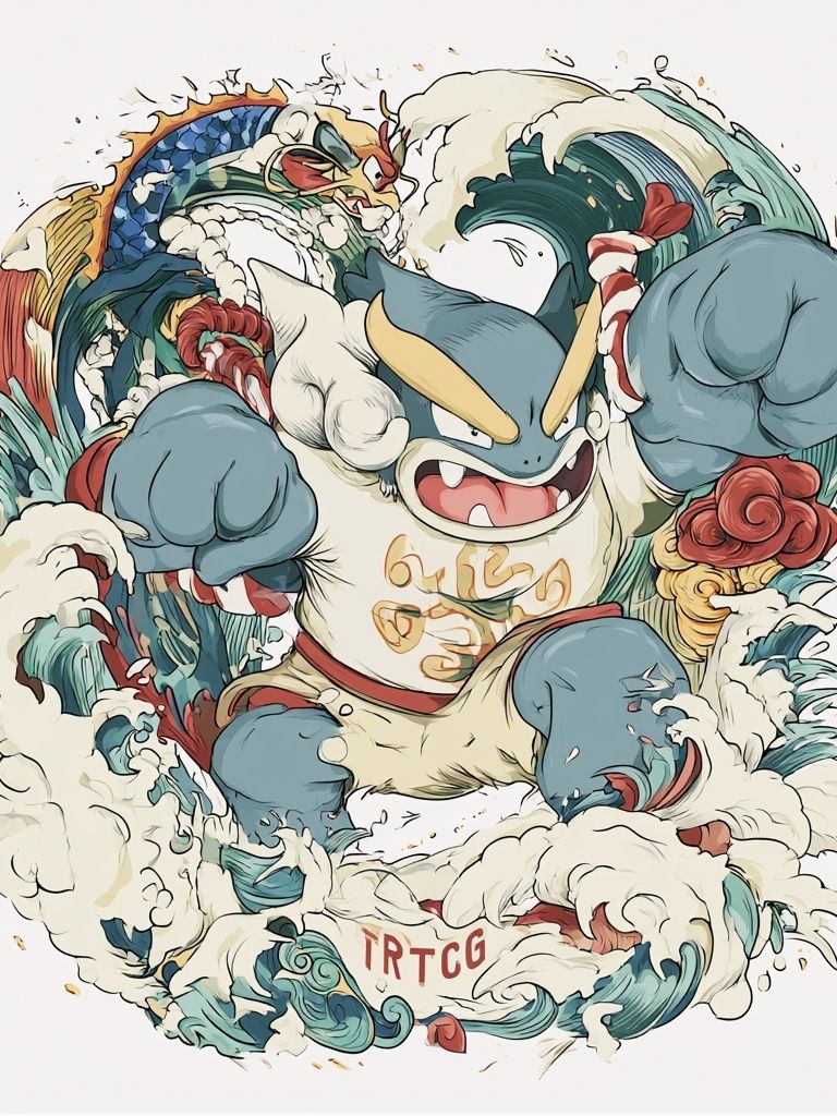 Gyarados Pokémon Illustration Poster. poster — anime art