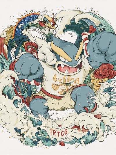 Gyarados Pokémon Illustration Poster. poster