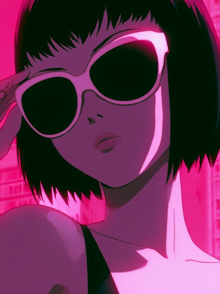 Neon Sunglasses Anime Poster. poster detail