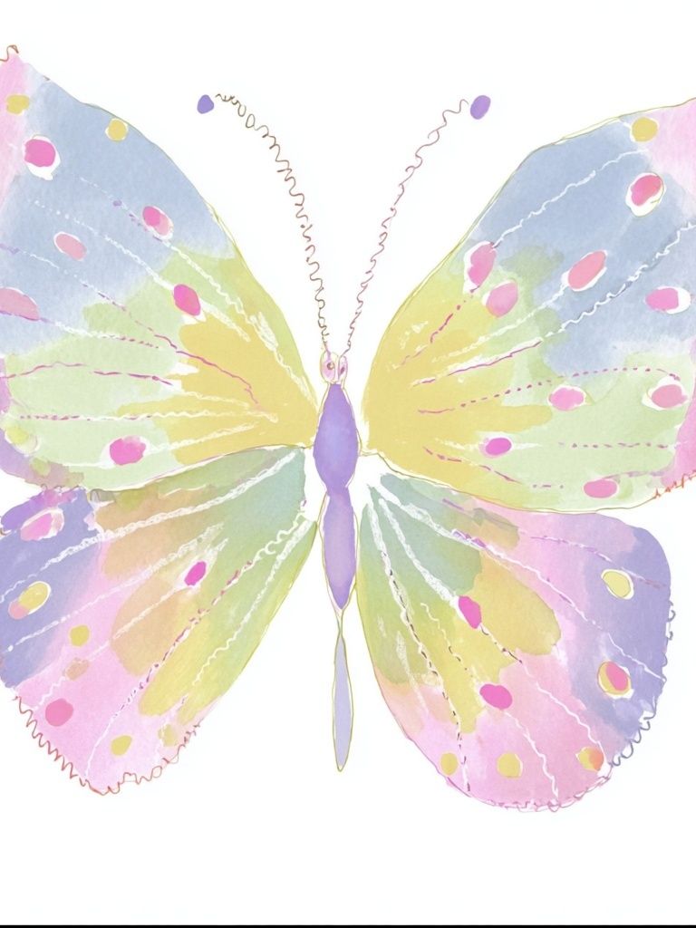 Pastel Butterfly Watercolor Print. poster — animals art