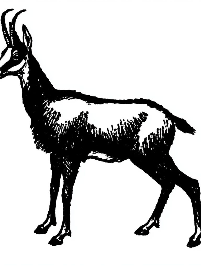 Antelope Ink Illustration Print. poster detail