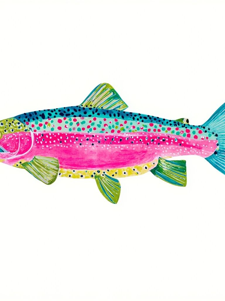 Rainbow Trout Illustration Poster. poster — animals art