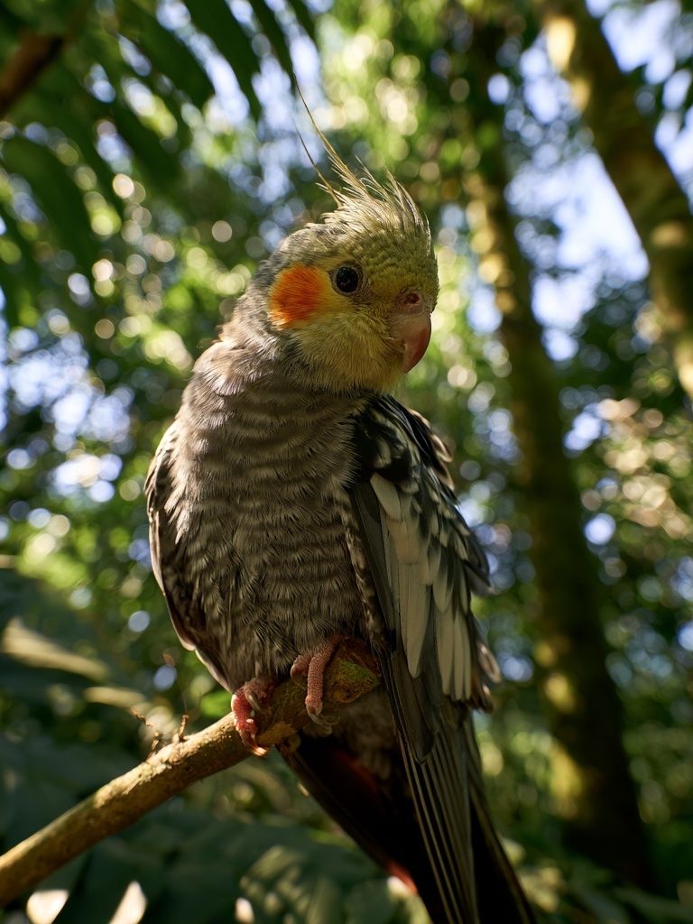 Cockatiel in Forest Light Poster. poster — animals art