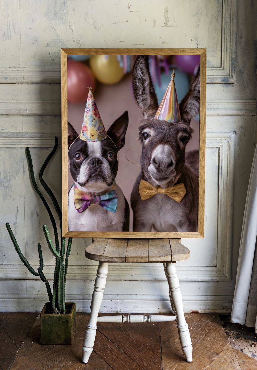 Party Pets Portrait Poster. — room view 1