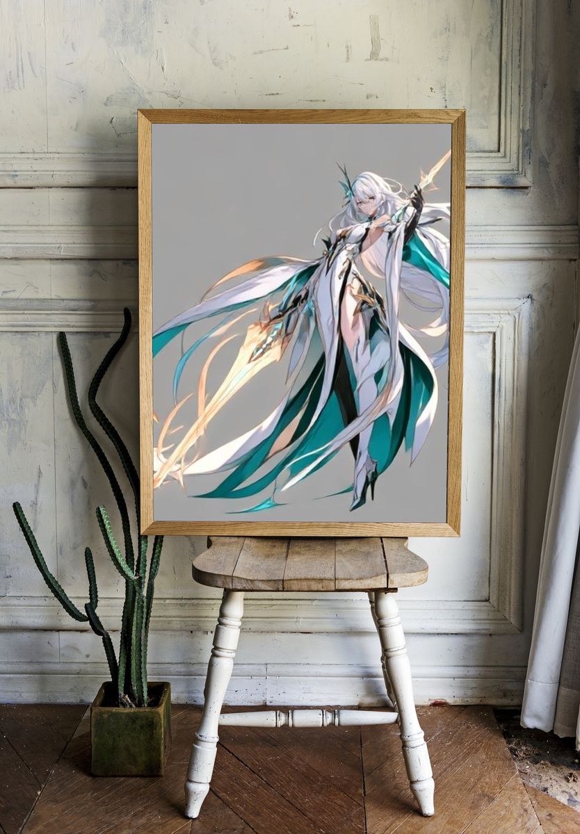 Celestial Warrior Digital Art Poster. — room view 1