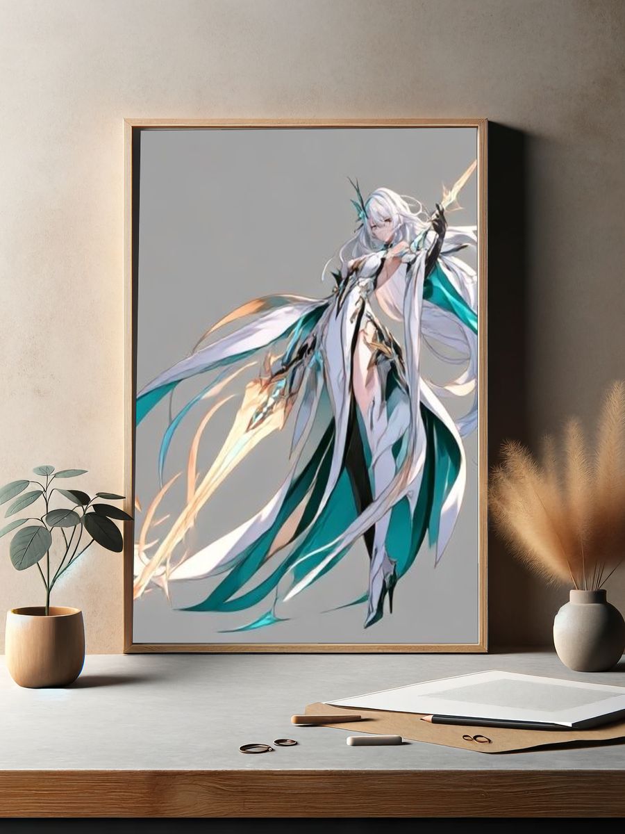 Celestial Warrior Digital Art Poster. — room view 2