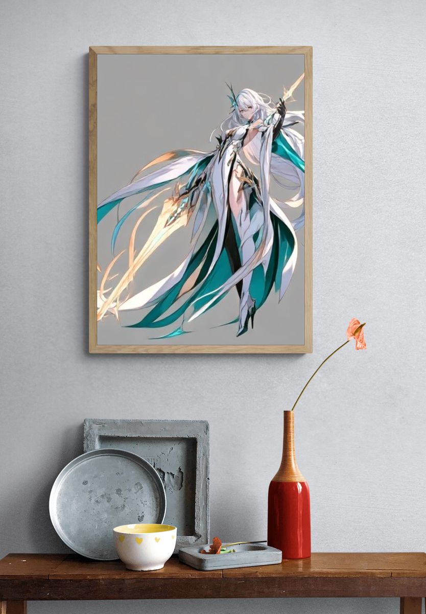 Celestial Warrior Digital Art Poster. — room view 3